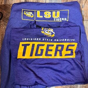 LSU Tigers T-Shirt Lot 2 Mens Small Youth XL Russell Colosseum Purple Gold NCAA